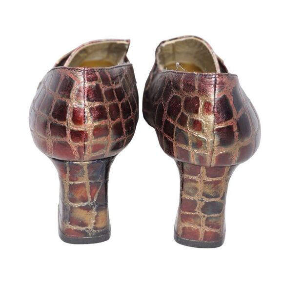 Timothy Hitsman Vintage Croc Leather Kitten Heels, Size 9.5 - Picture 9 of 9